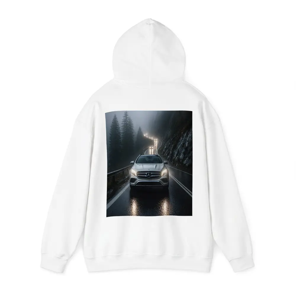 Mercedes GLA On Foggy Mountain Road – Hoodies