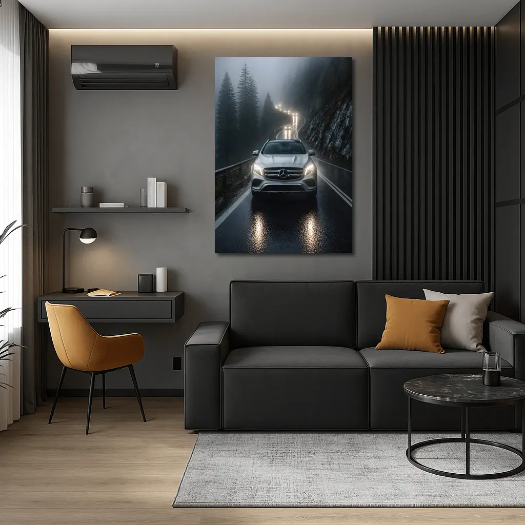 Mercedes GLA On Foggy Mountain Road – Wall Art