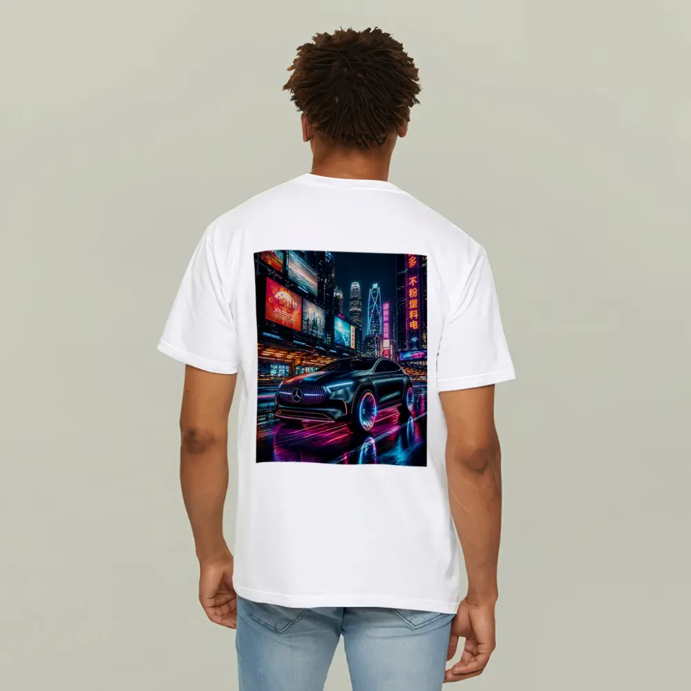 Mercedes Benz GLA Neon Cyberpunk City Night – T-Shirts