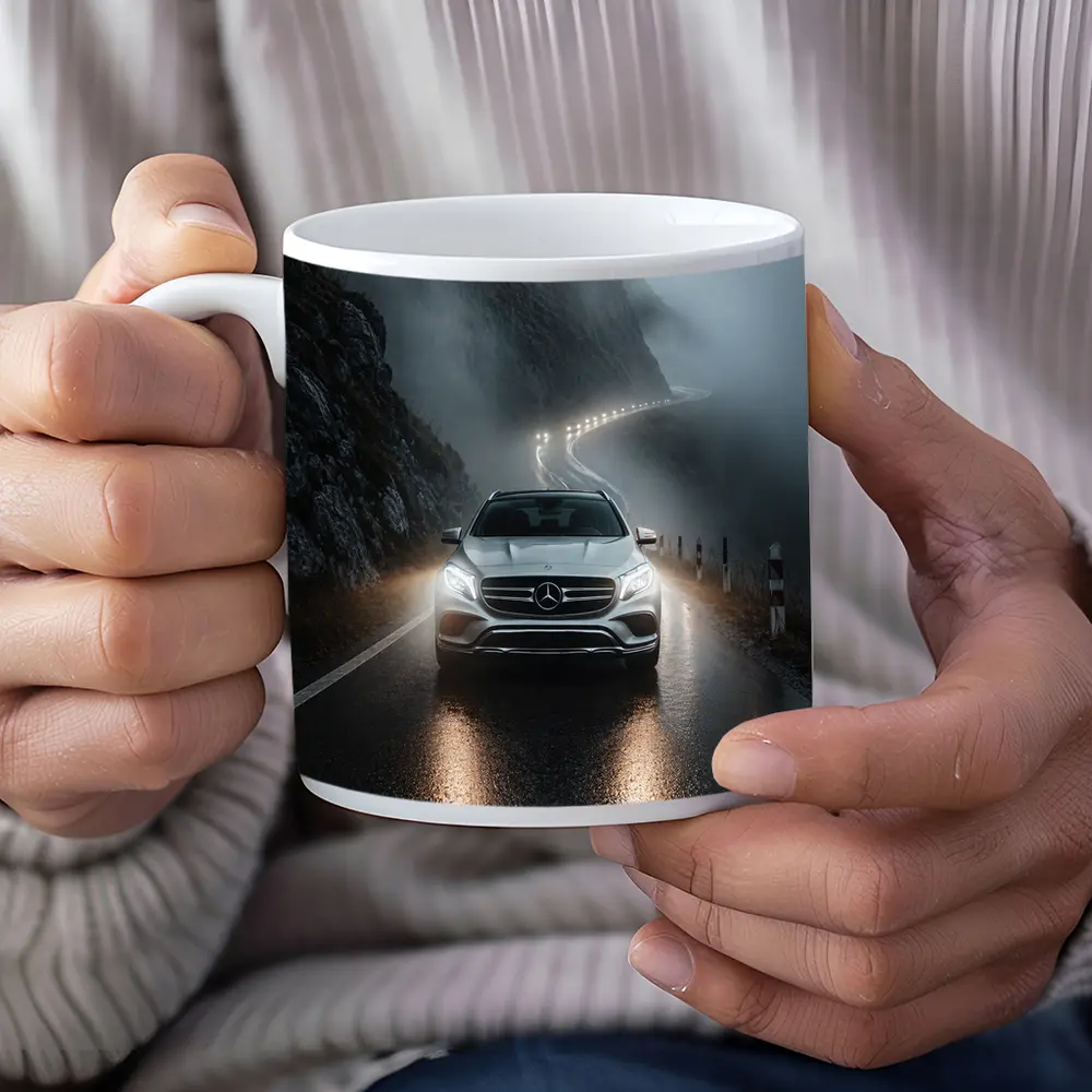 Mercedes GLE Foggy Mountain Road Night Drive – Mugs