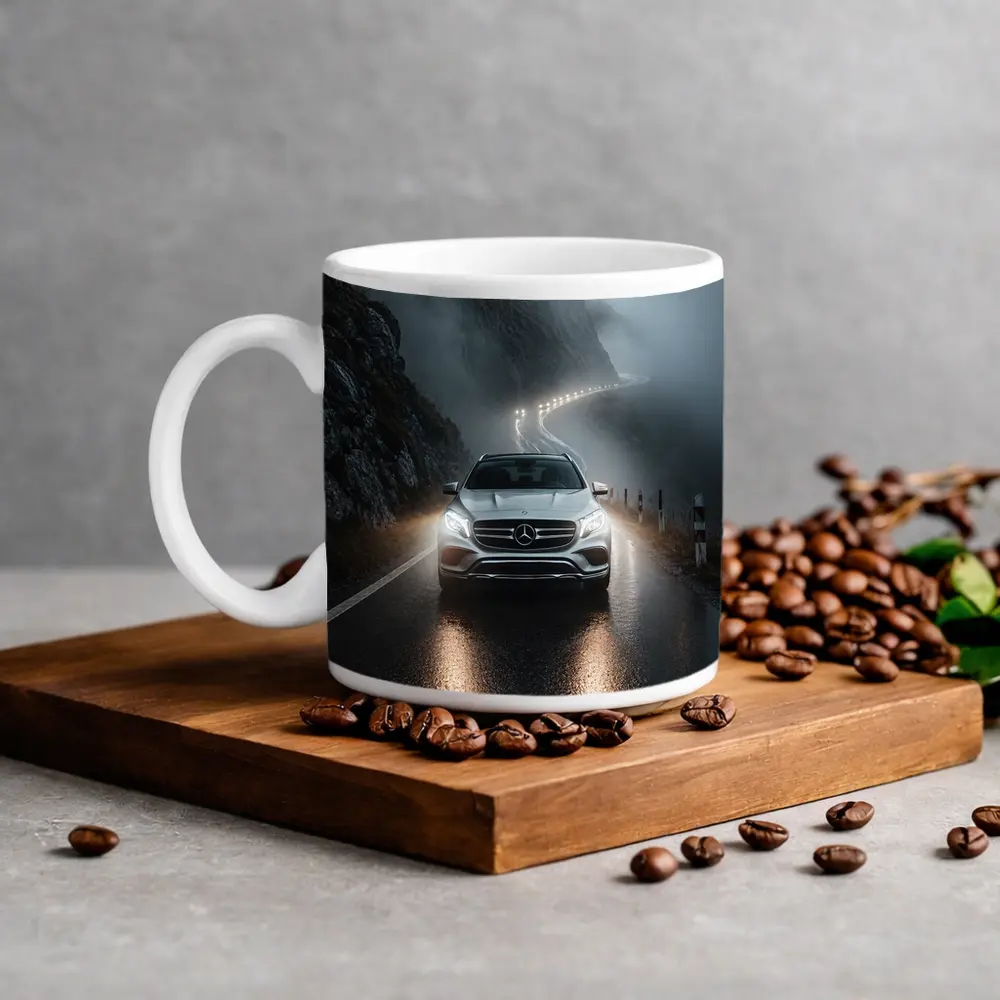 Mercedes GLE Foggy Mountain Road Night Drive – Mugs