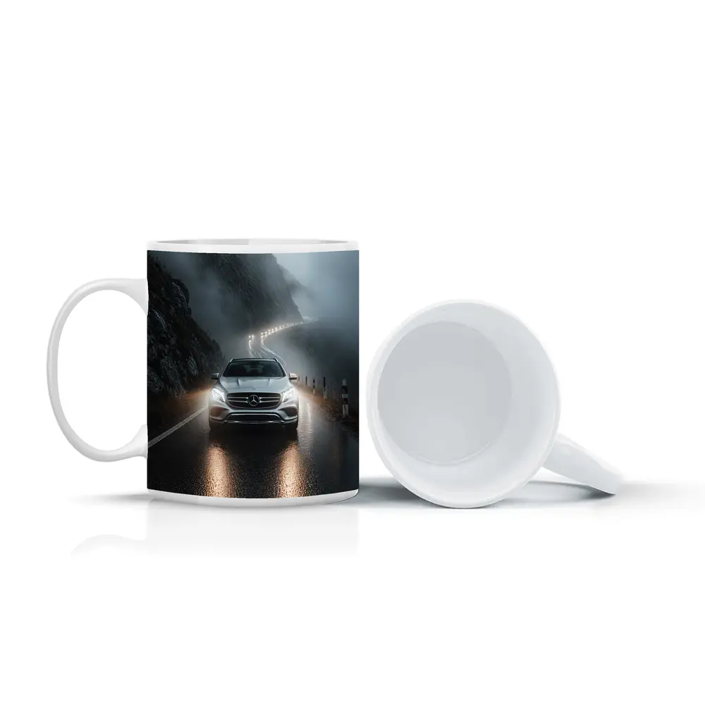 Mercedes GLE Foggy Mountain Road Night Drive – Mugs