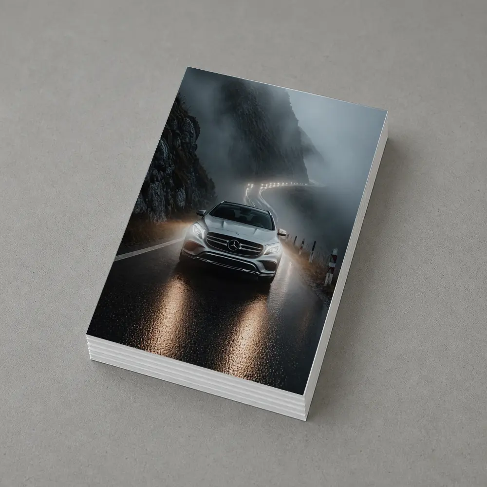 Mercedes GLE Foggy Mountain Road Night Drive – Postcards