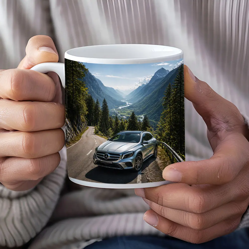 Mercedes Benz GLA On Mountain Alpine Road – Mugs