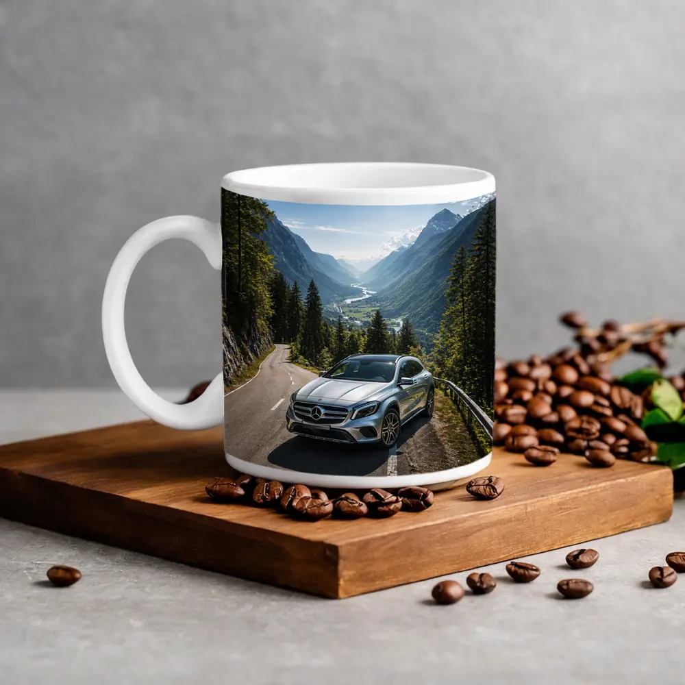 Mercedes Benz GLA On Mountain Alpine Road – Mugs