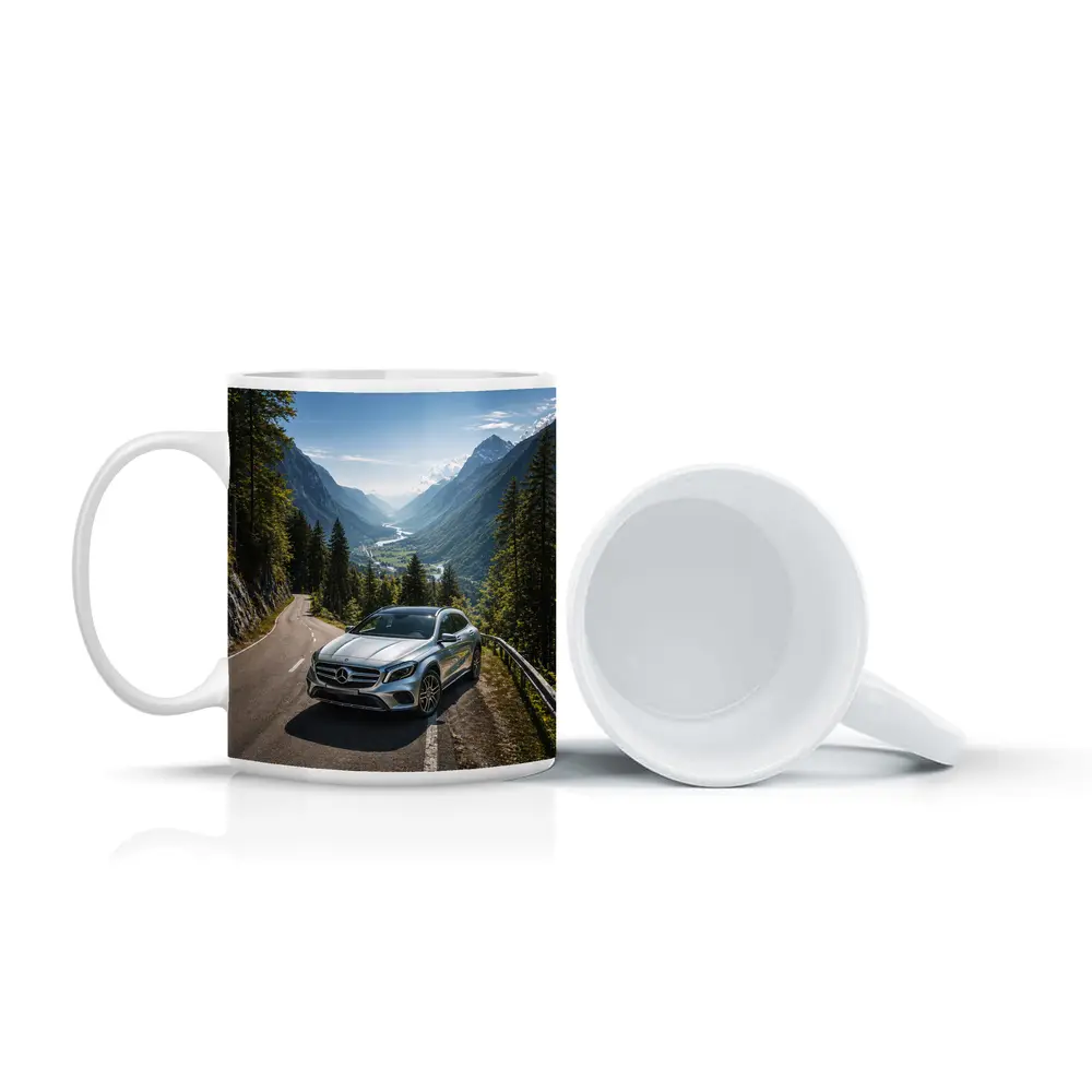 Mercedes Benz GLA On Mountain Alpine Road – Mugs
