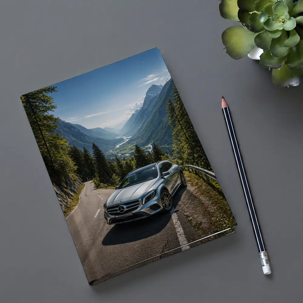 Mercedes Benz GLA On Mountain Alpine Road – Notebooks