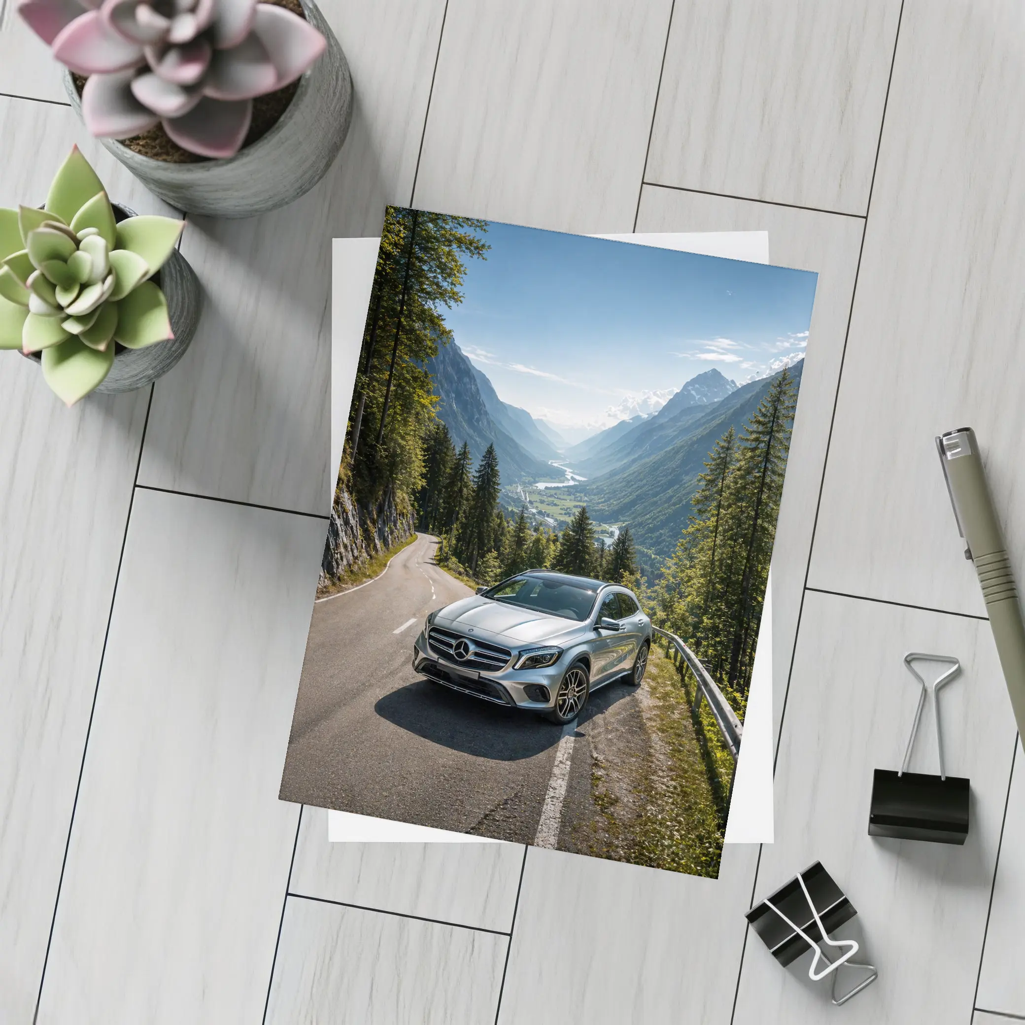 Mercedes Benz GLA On Mountain Alpine Road – Postcards