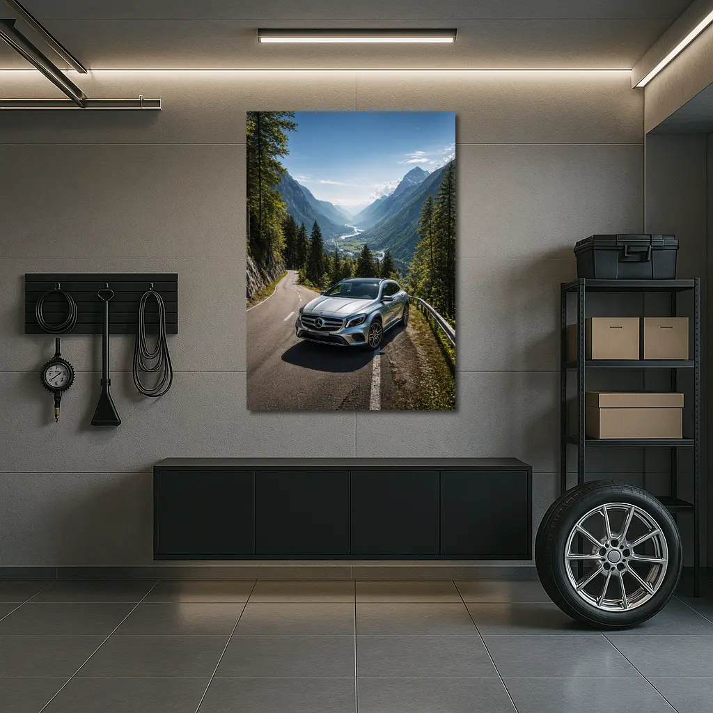 Mercedes Benz GLA On Mountain Alpine Road – Wall Art