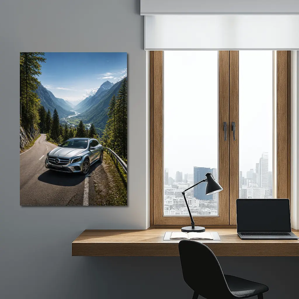 Mercedes Benz GLA On Mountain Alpine Road – Wall Art