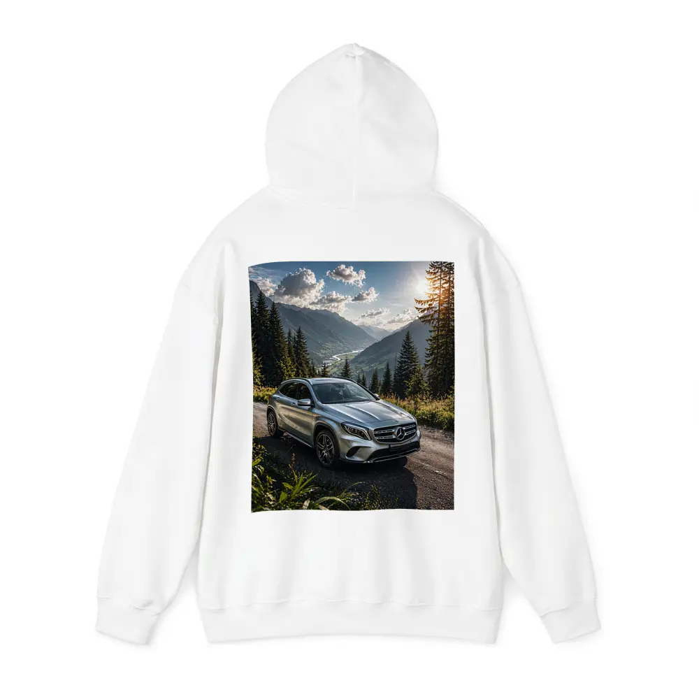 Mercedes Benz GLA Silver Mountain Road Scene – Hoodies