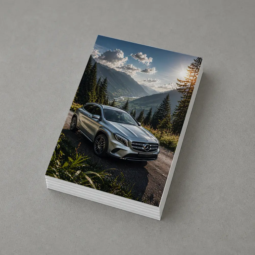 Mercedes Benz GLA Silver Mountain Road Scene – Postcards