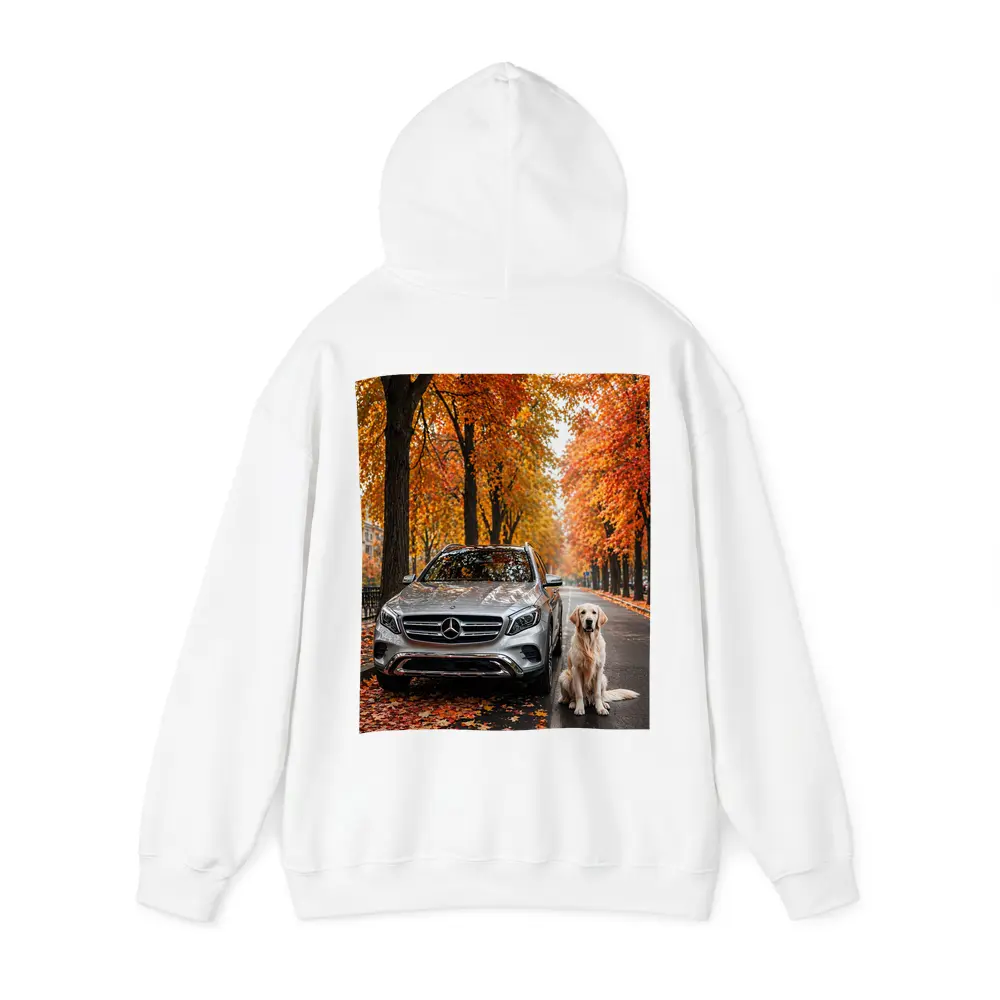 Mercedes GLA Silver SUV Golden Retriever Autumn – Hoodies