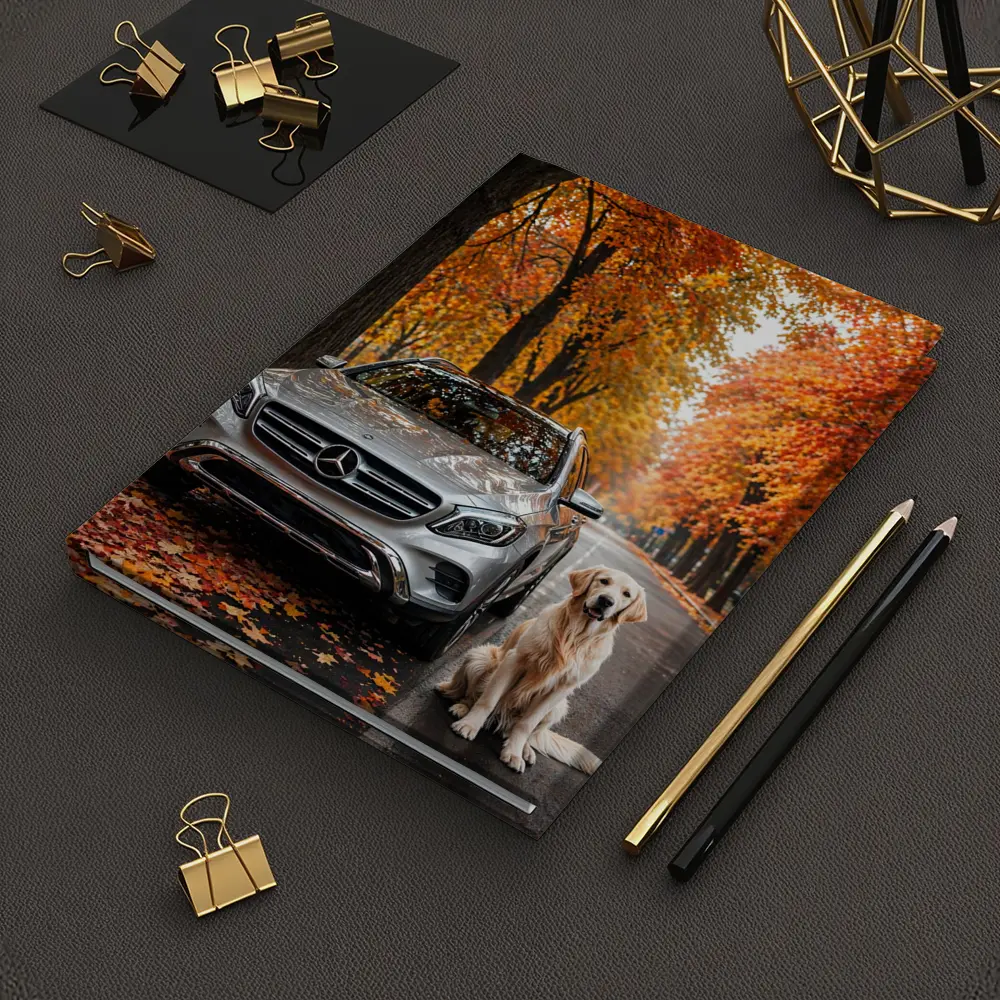 Mercedes GLA Silver SUV Golden Retriever Autumn – Notebooks