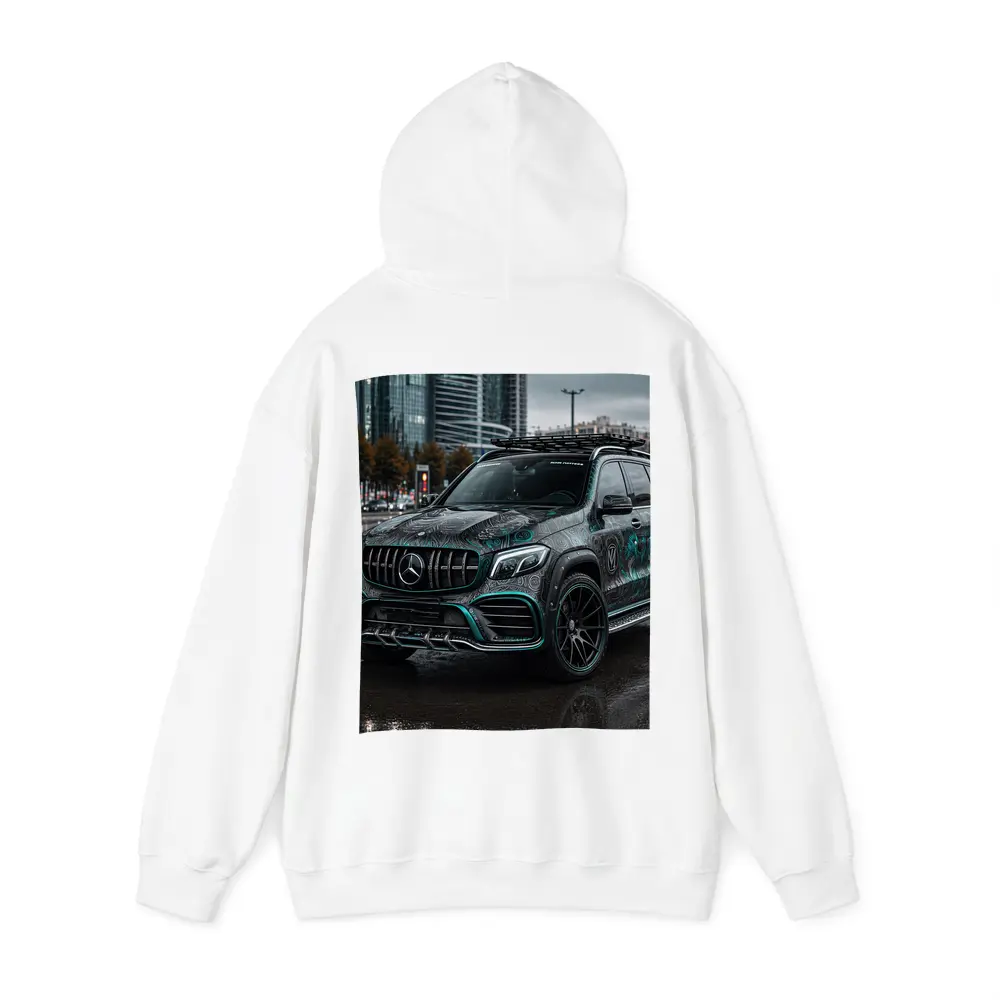 Mercedes GLB Custom Wrap Rainy City Street – Hoodies
