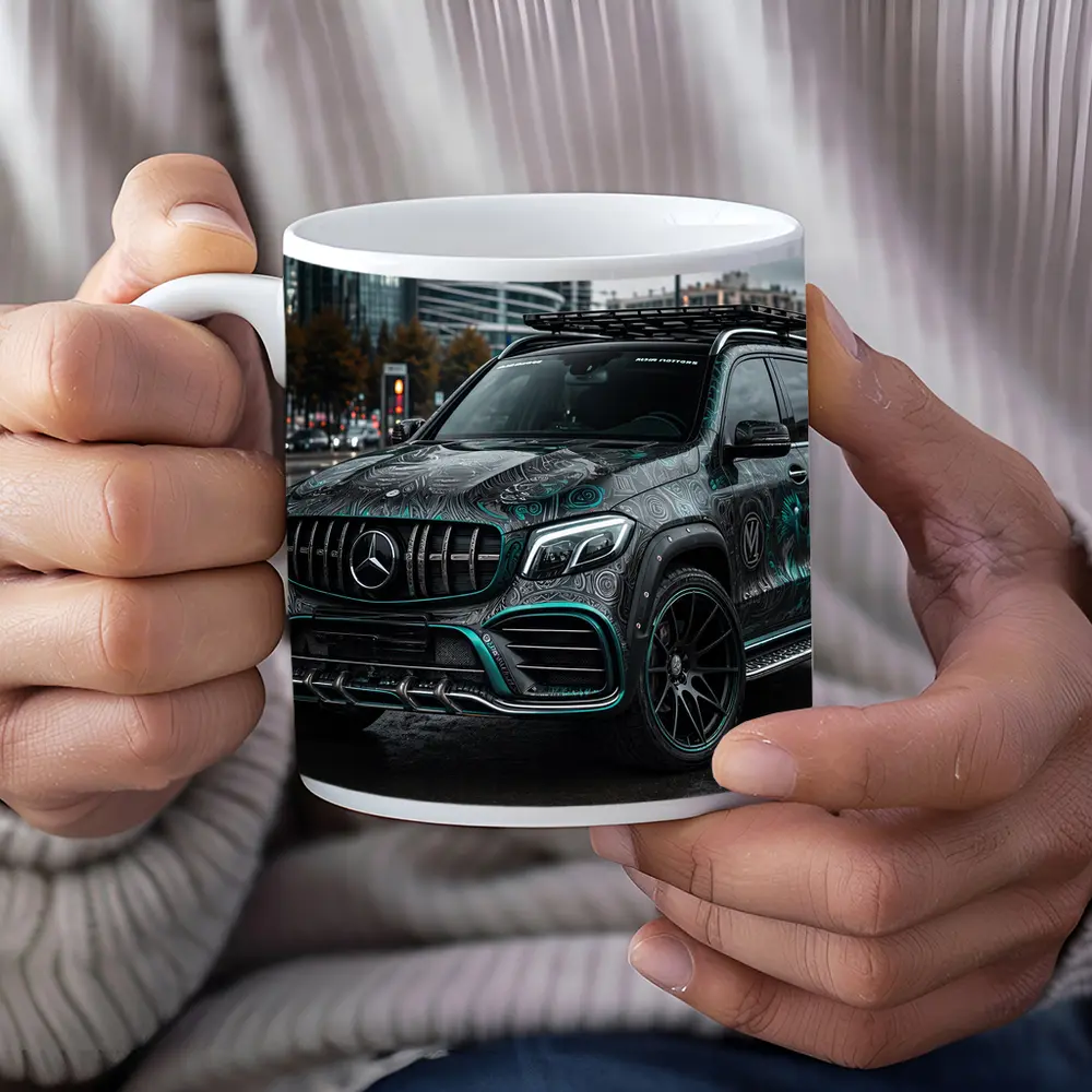 Mercedes GLB Custom Wrap Rainy City Street – Mugs