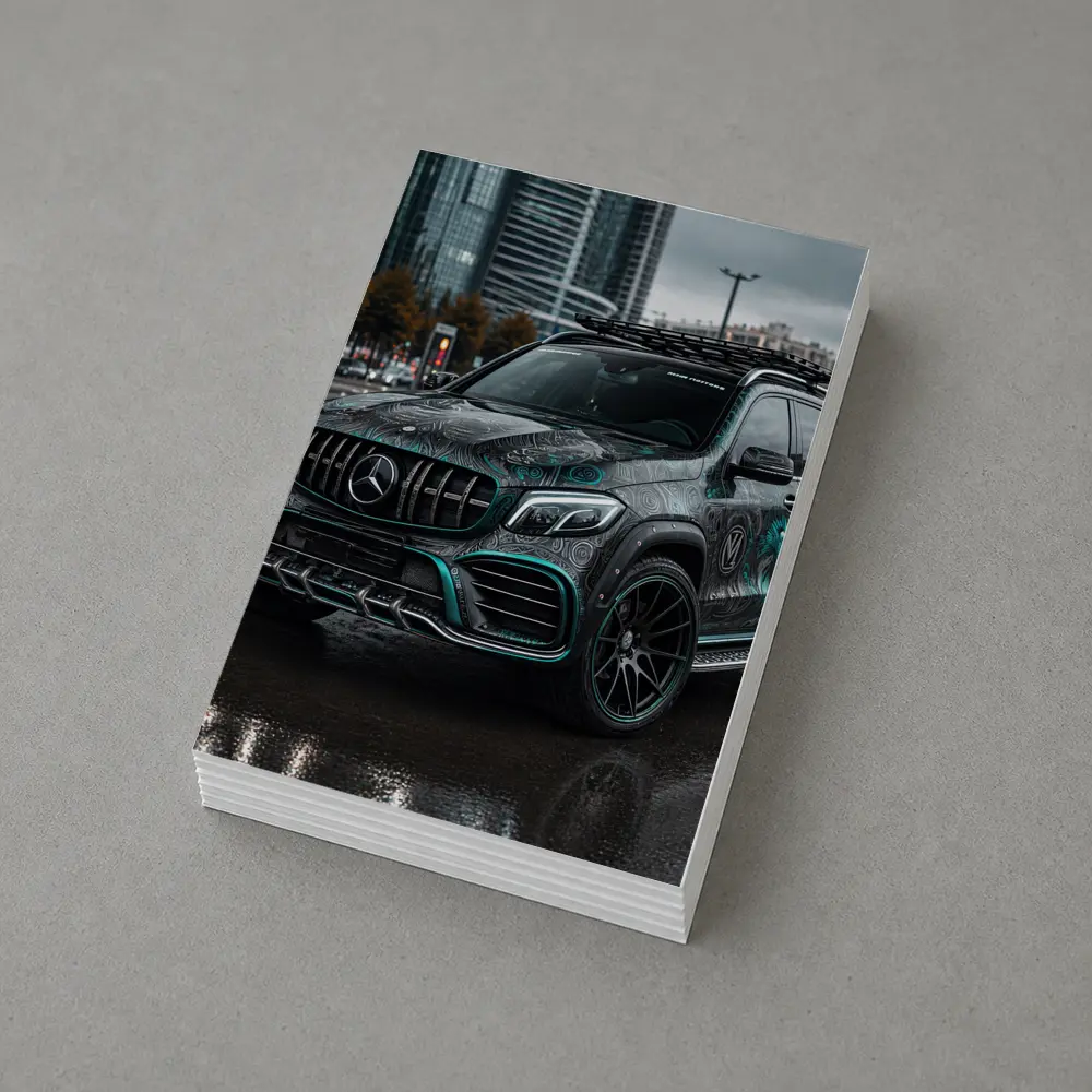 Mercedes GLB Custom Wrap Rainy City Street – Postcards
