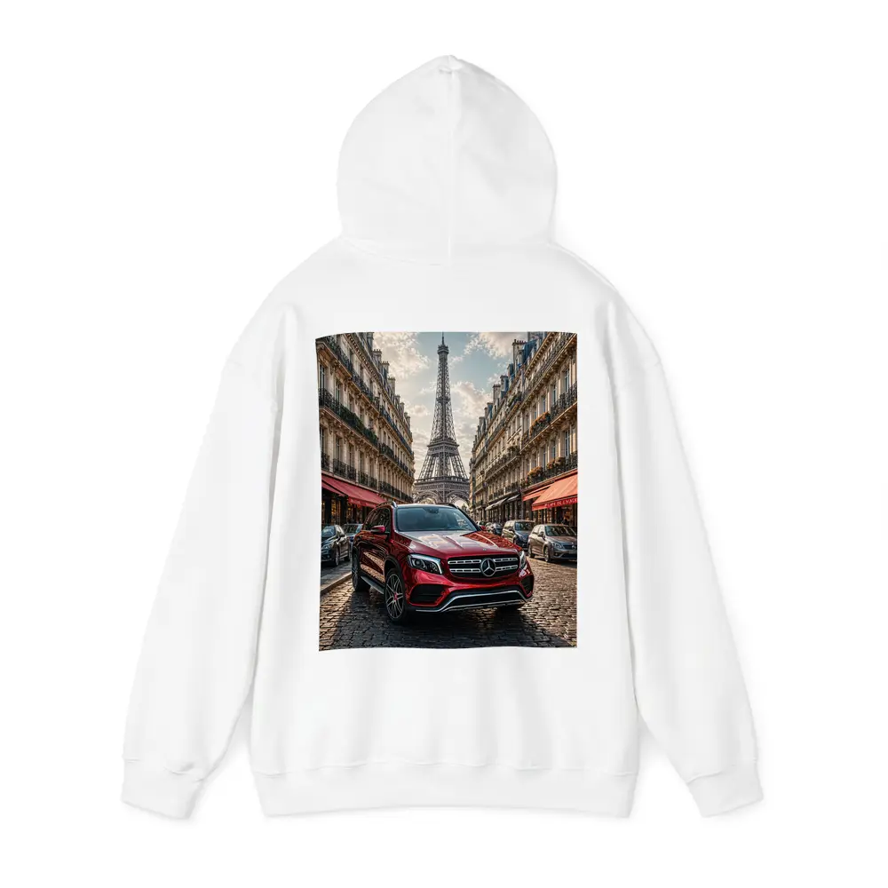 Mercedes GLB Red SUV Paris Streets – Hoodies