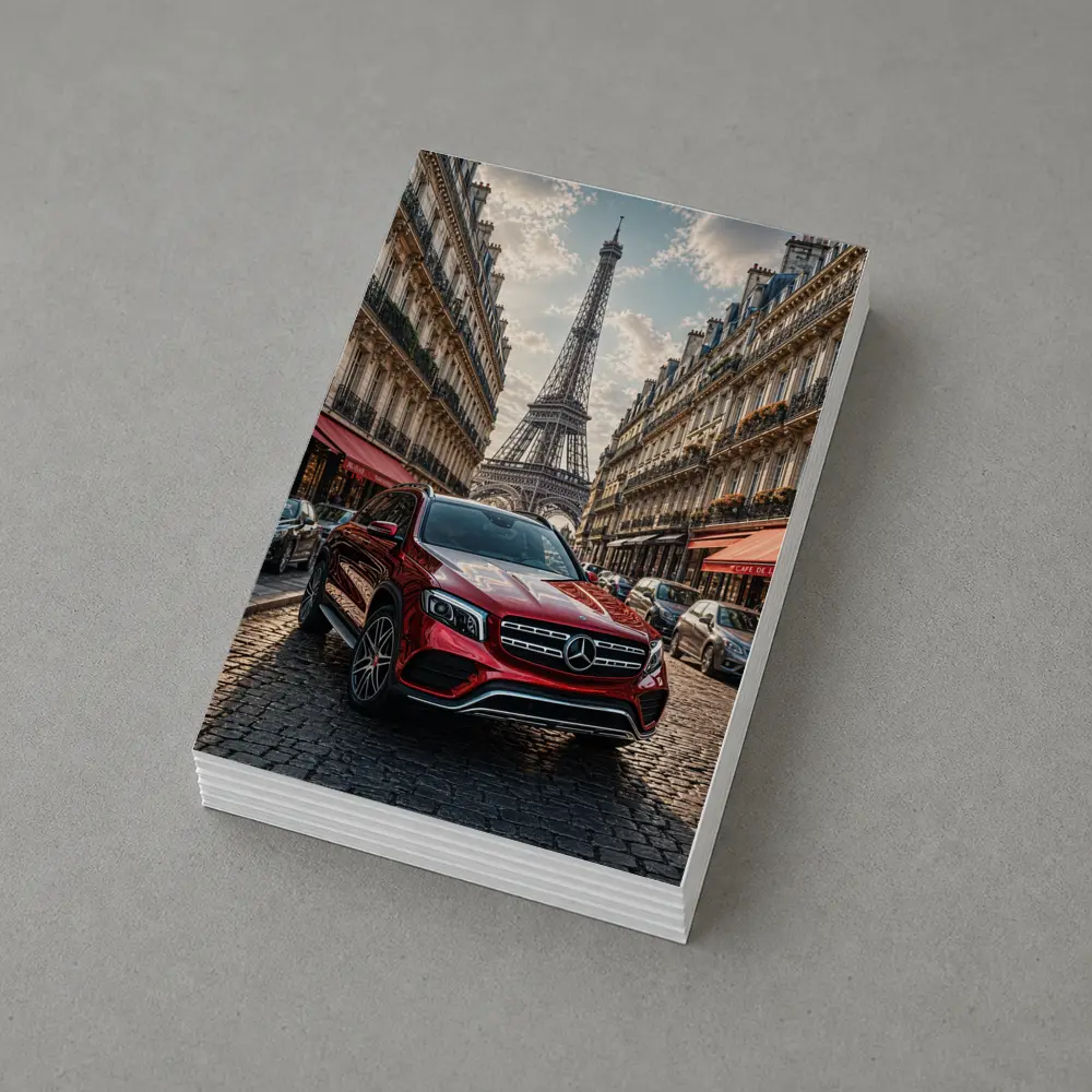 Mercedes GLB Red SUV Paris Streets – Postcards