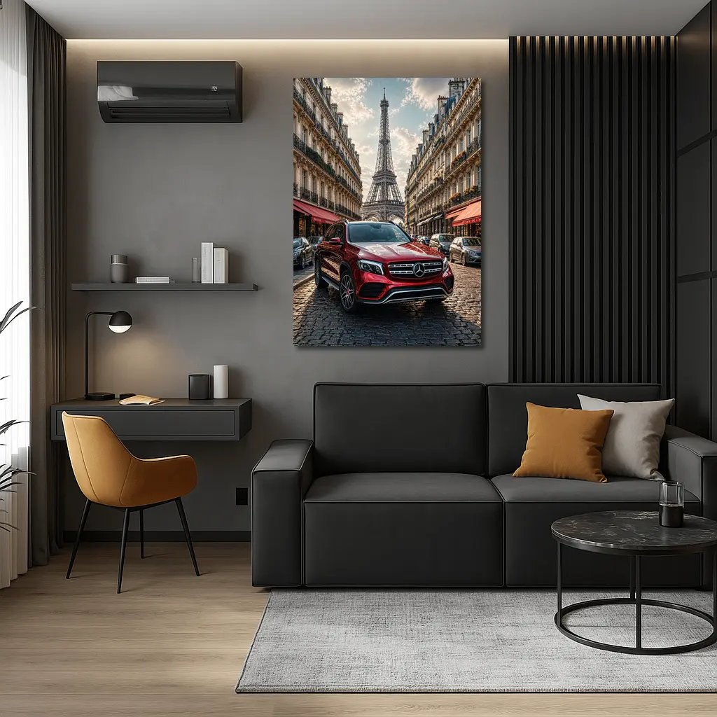 Mercedes GLB Red SUV Paris Streets – Wall Art