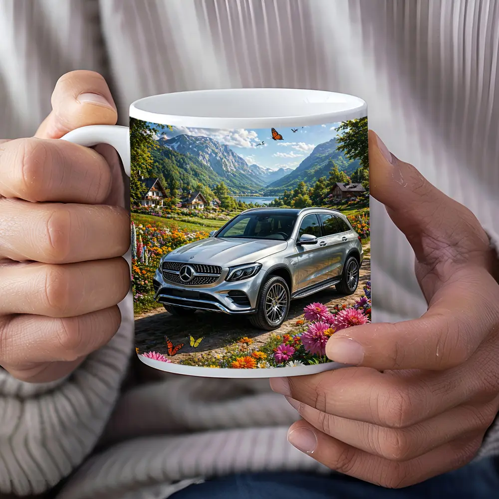 Mercedes Benz GLC Silver Mountain Floral Scene – Mugs
