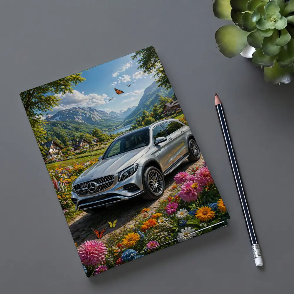 Mercedes Benz GLC Silver Mountain Floral Scene – Notebooks