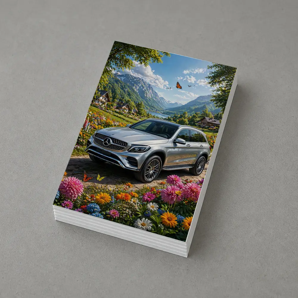 Mercedes Benz GLC Silver Mountain Floral Scene – Postcards