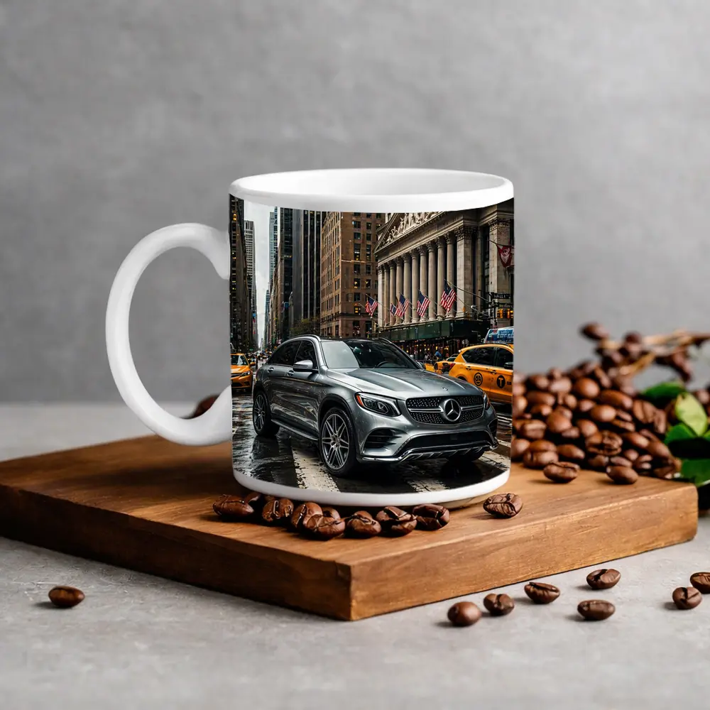 Mercedes Benz GLC Rainy New York Street – Mugs