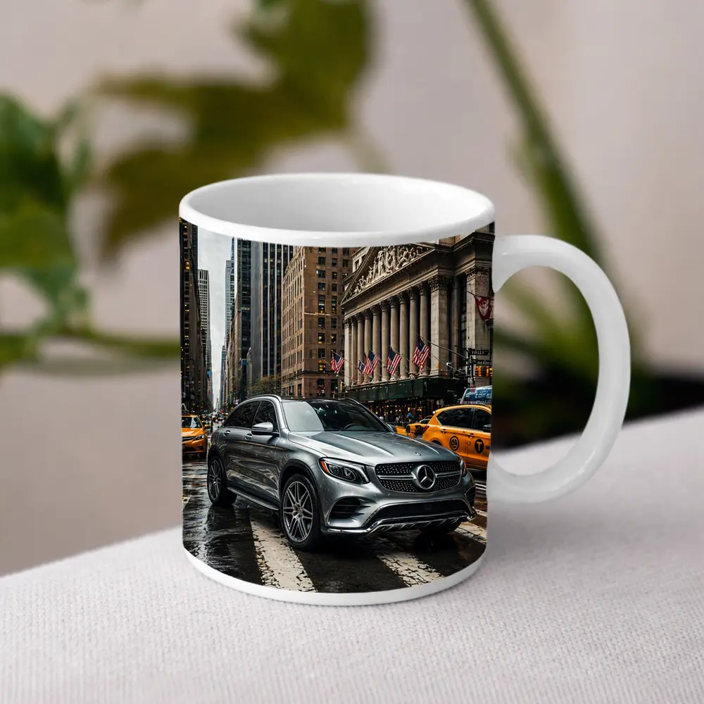 Mercedes Benz GLC Rainy New York Street – Mugs