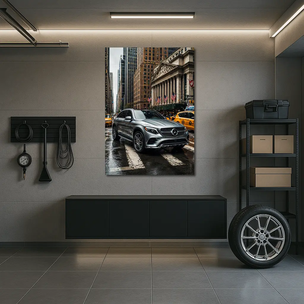 Mercedes Benz GLC Rainy New York Street – Wall Art