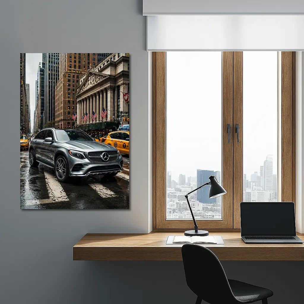 Mercedes Benz GLC Rainy New York Street – Wall Art