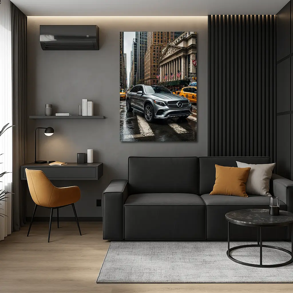 Mercedes Benz GLC Rainy New York Street – Wall Art
