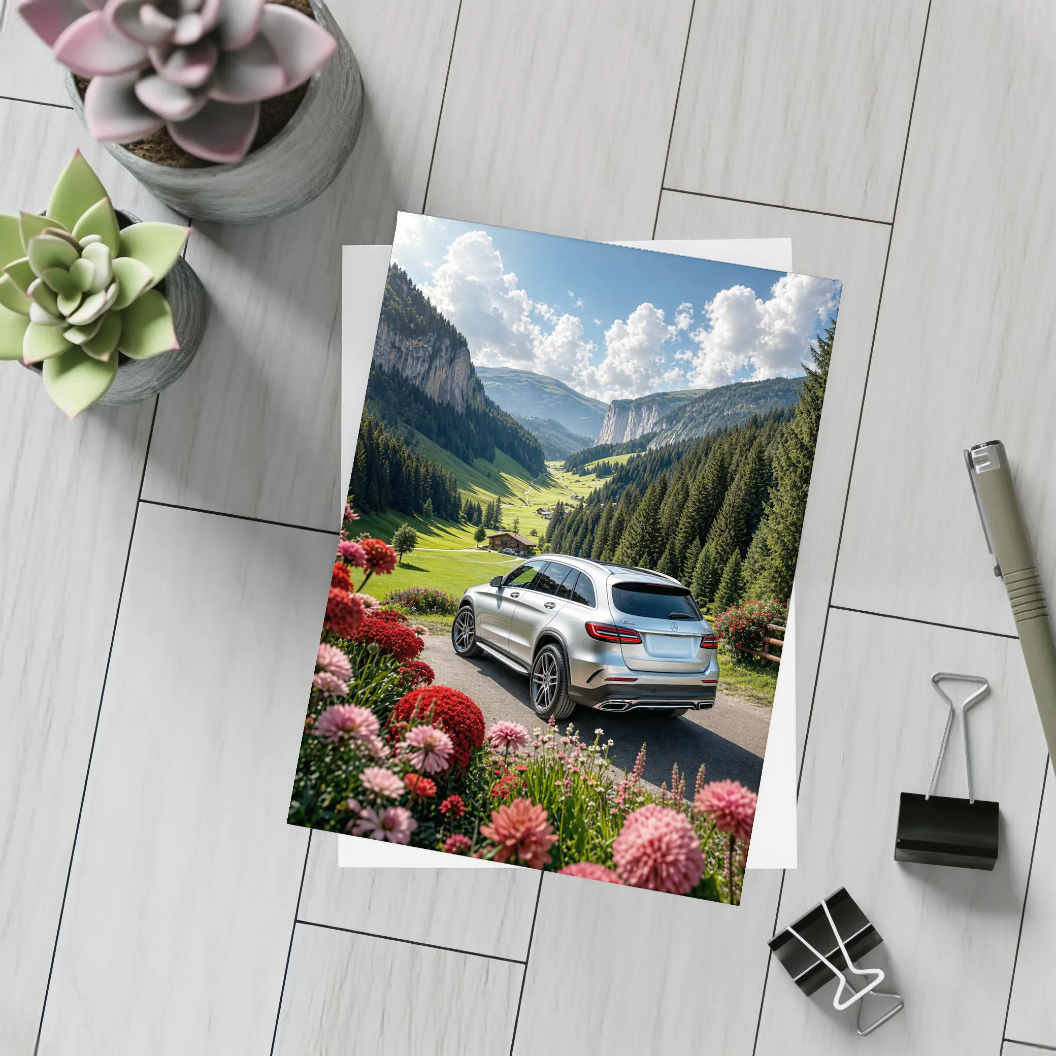 Mercedes Benz GLC Silver Alpine Valley Drive – Postcards