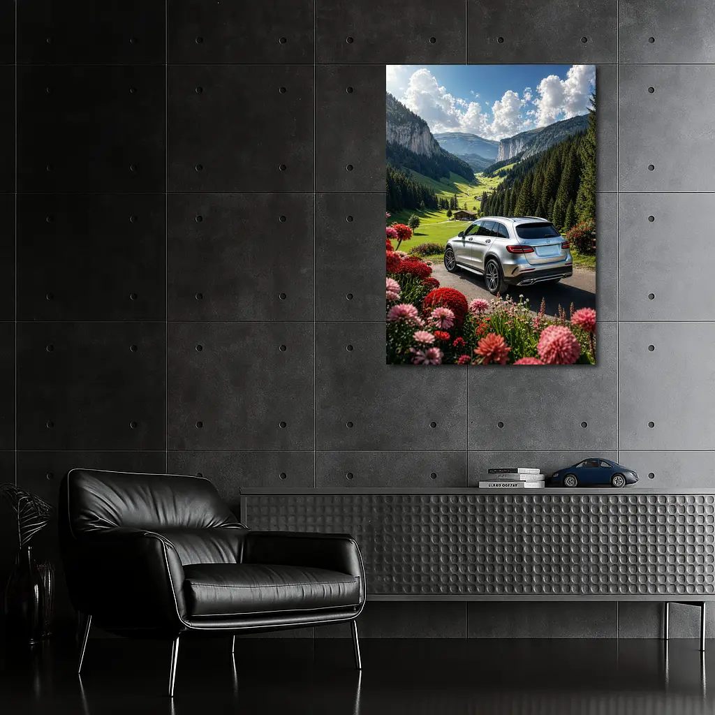 Mercedes Benz GLC Silver Alpine Valley Drive – Wall Art
