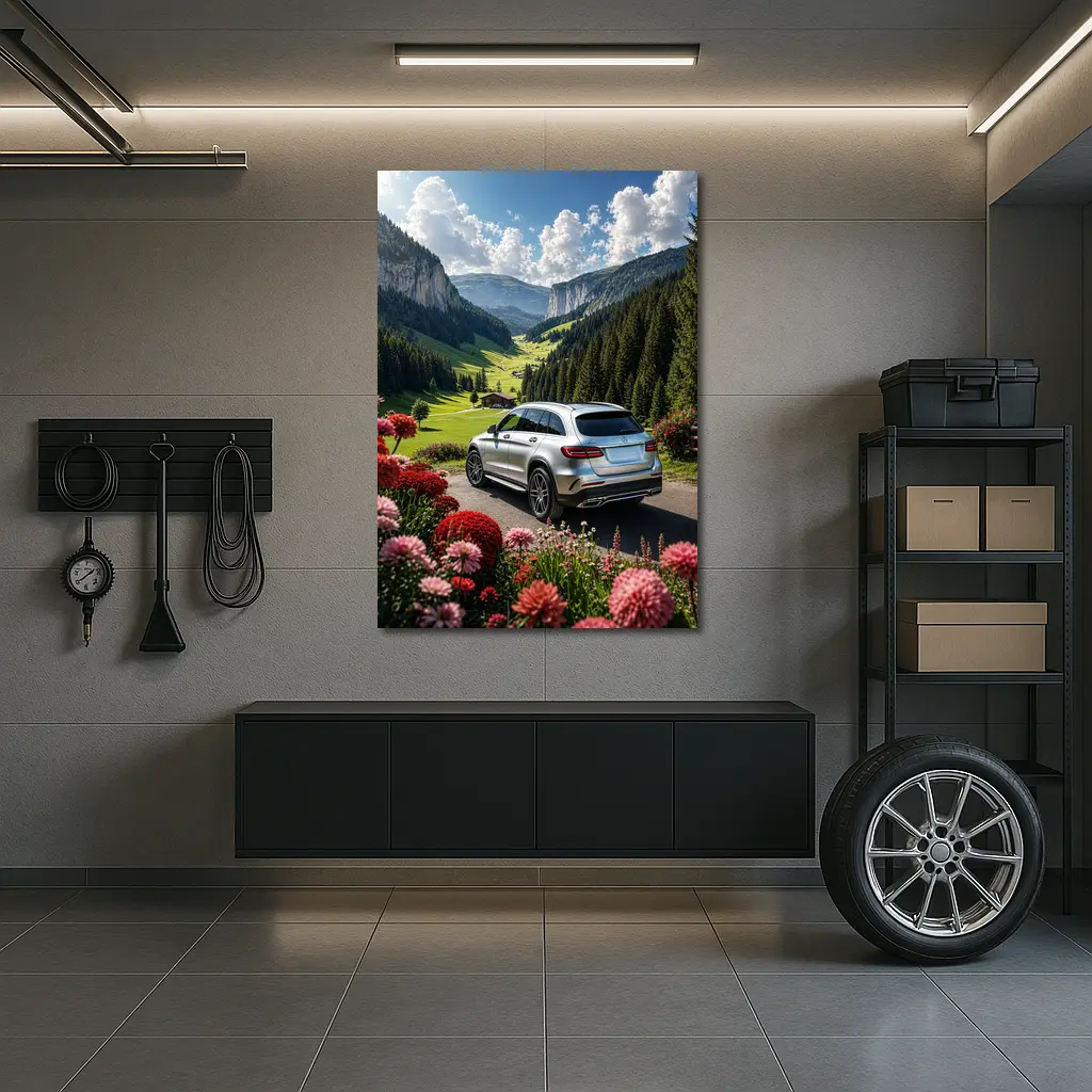 Mercedes Benz GLC Silver Alpine Valley Drive – Wall Art