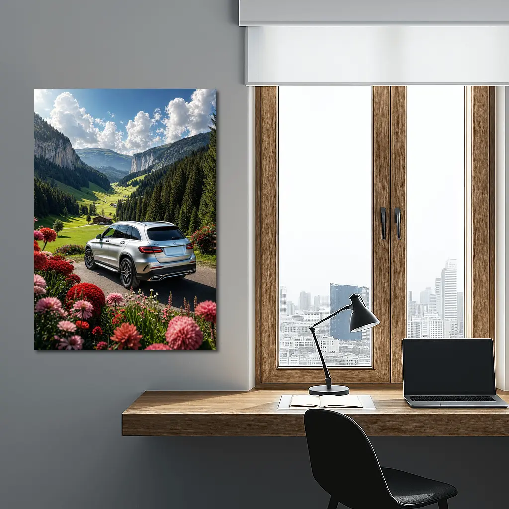 Mercedes Benz GLC Silver Alpine Valley Drive – Wall Art