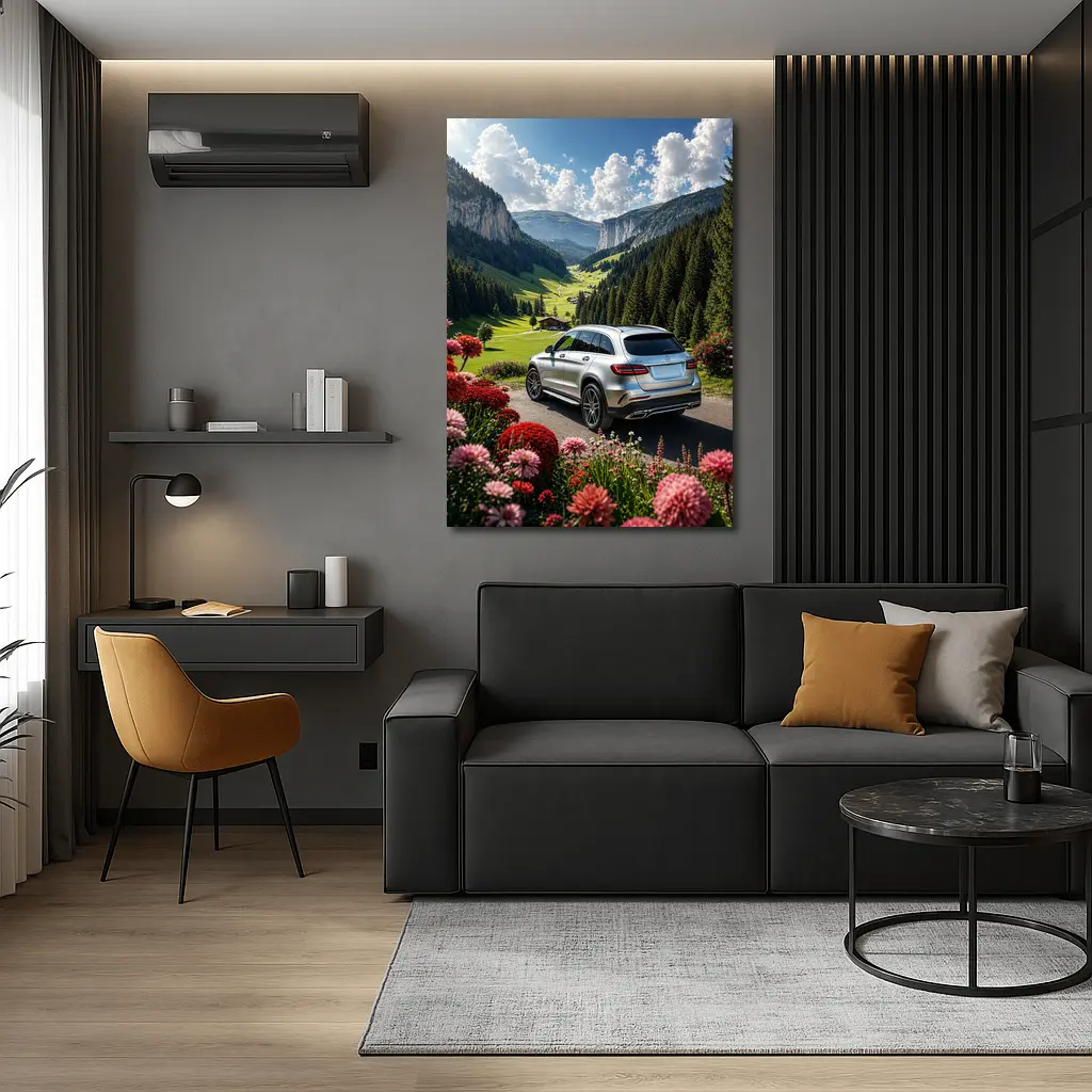 Mercedes Benz GLC Silver Alpine Valley Drive – Wall Art