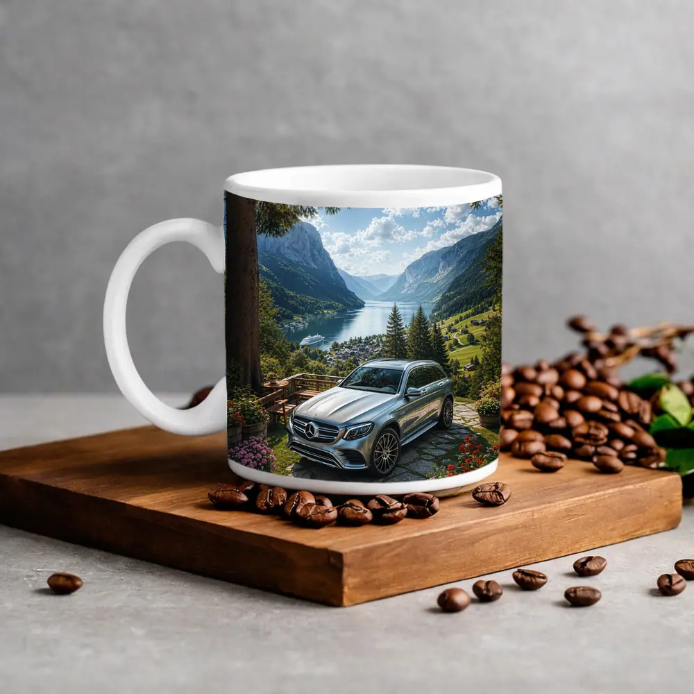 Mercedes GLC Silver SUV Alpine Valley View – Mugs