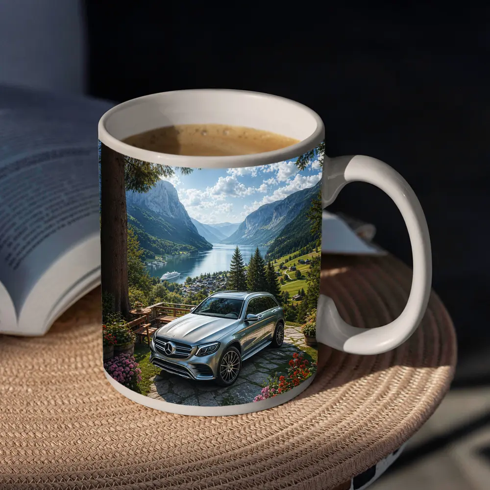 Mercedes GLC Silver SUV Alpine Valley View – Mugs