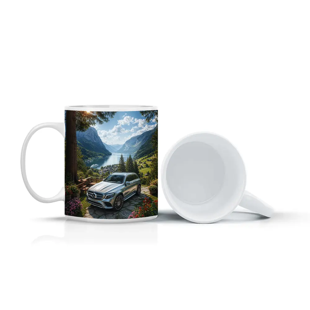 Mercedes GLC Silver SUV Alpine Valley View – Mugs