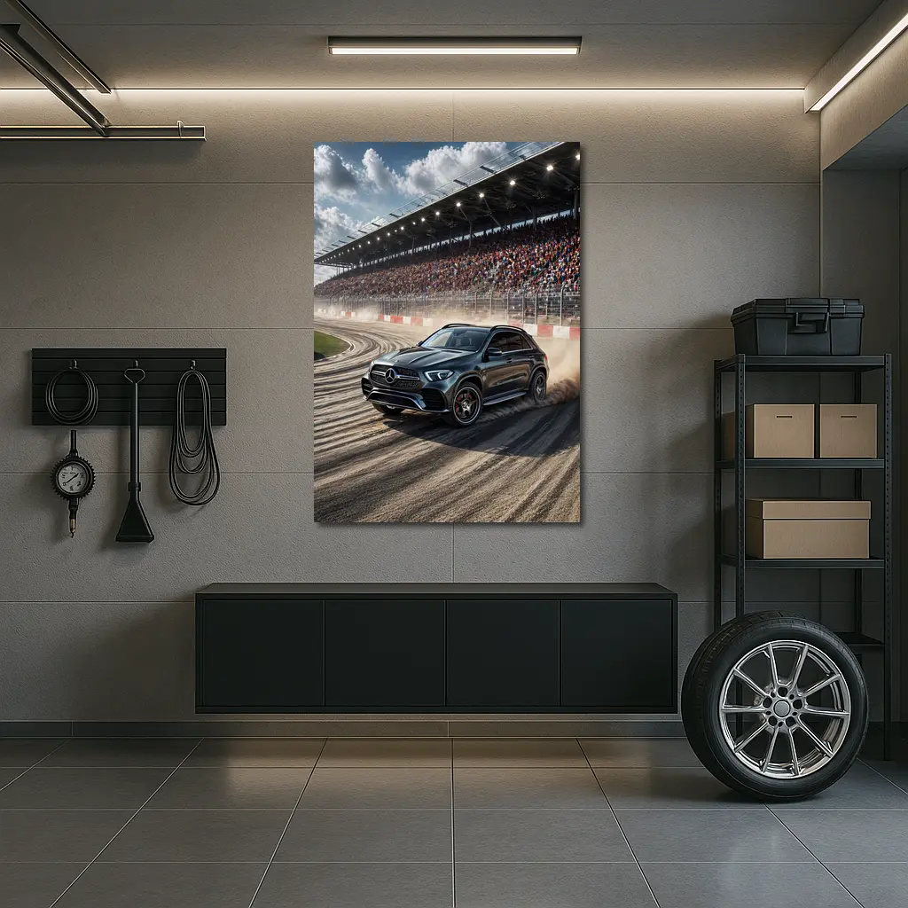 Mercedes Benz GLE Drifting Race Track Crowd – Wall Art