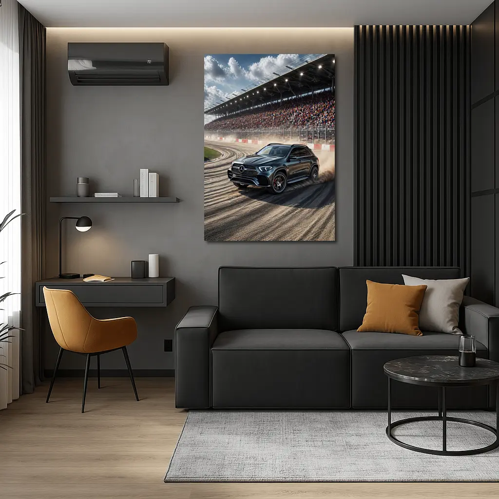 Mercedes Benz GLE Drifting Race Track Crowd – Wall Art