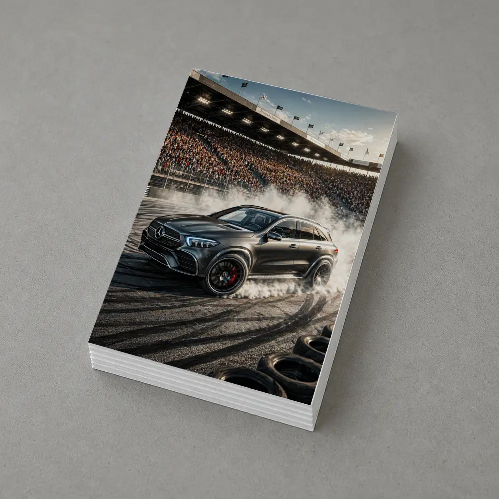 Mercedes GLE AMG Burnout Packed Stadium Track – Postcards