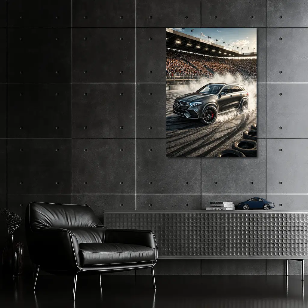 Mercedes GLE AMG Burnout Packed Stadium Track – Wall Art