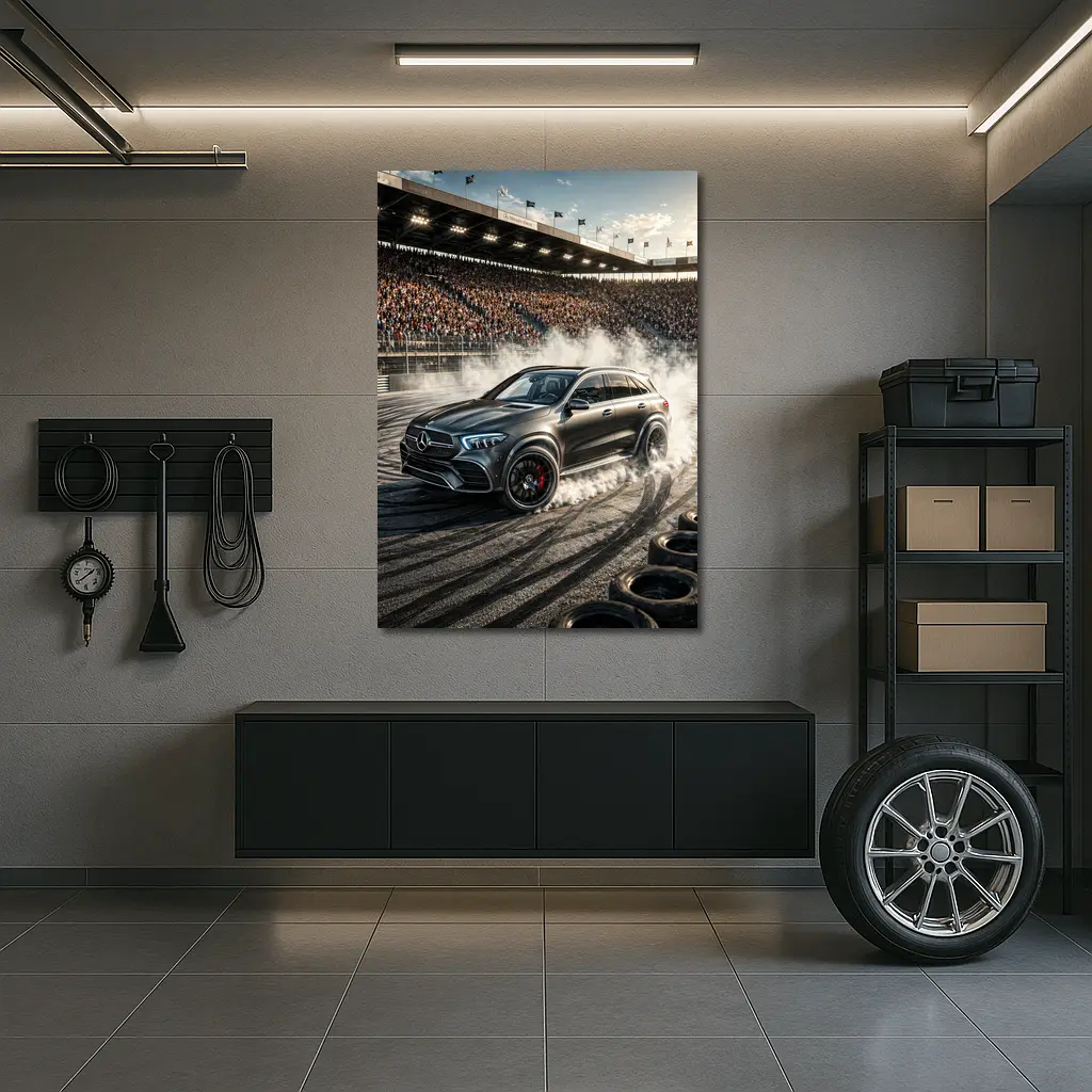 Mercedes GLE AMG Burnout Packed Stadium Track – Wall Art
