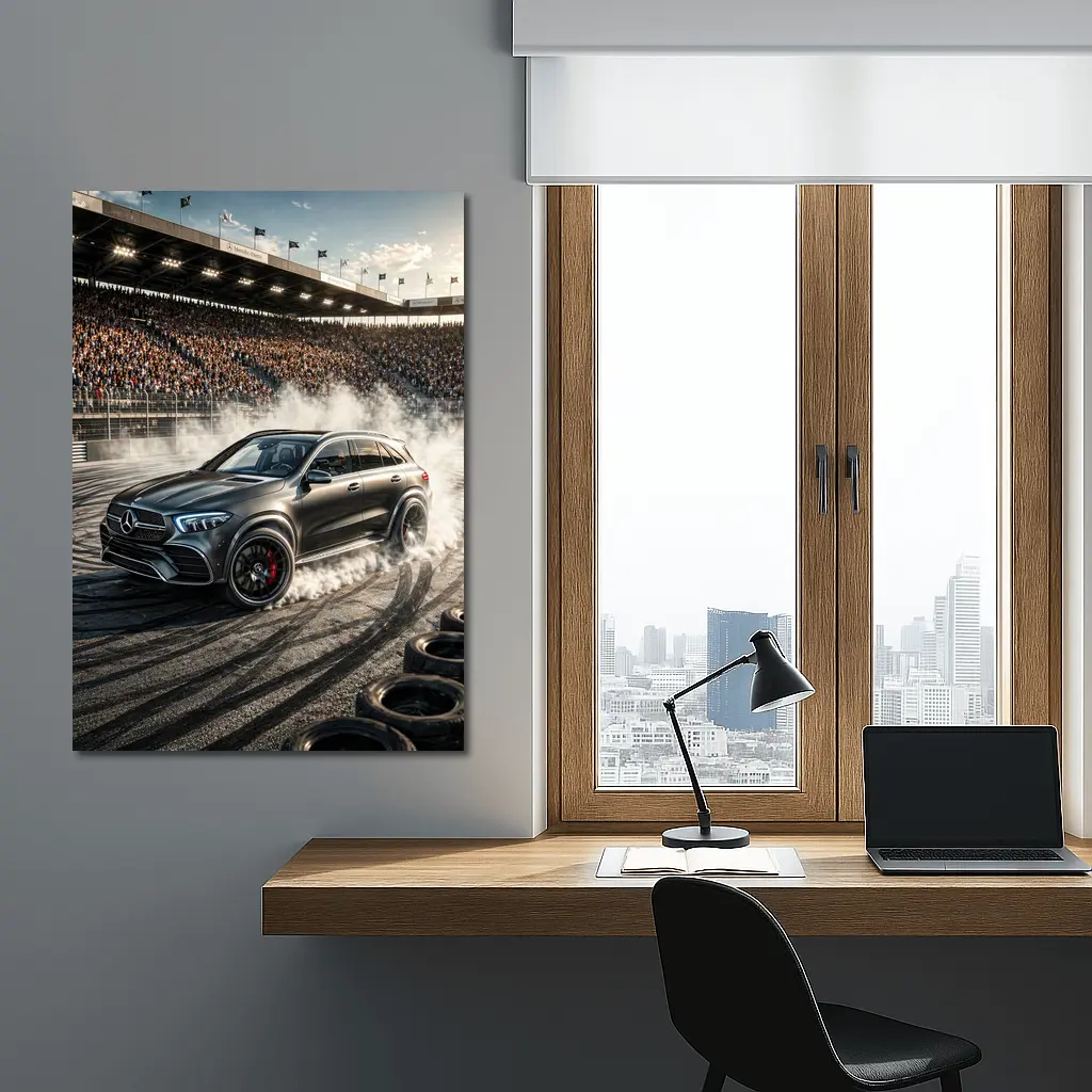 Mercedes GLE AMG Burnout Packed Stadium Track – Wall Art