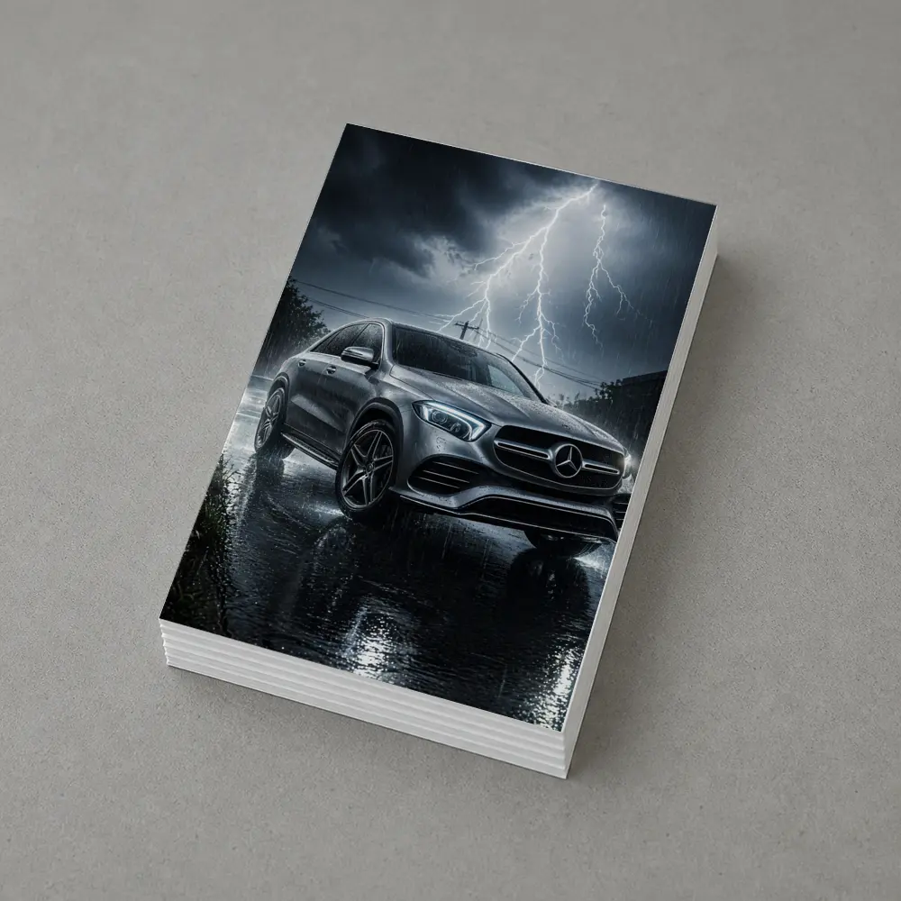 Mercedes Benz GLE Storm Lightning Rain – Postcards