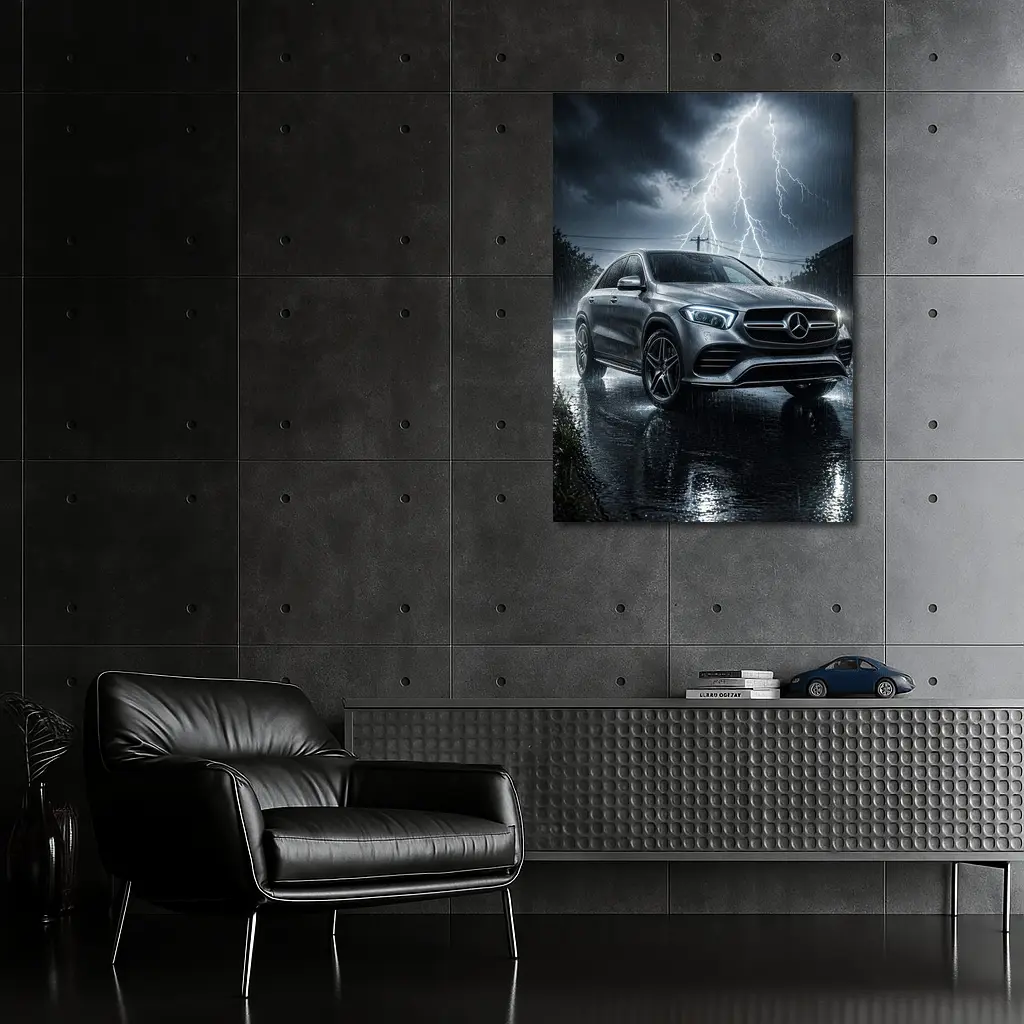 Mercedes Benz GLE Storm Lightning Rain – Wall Art