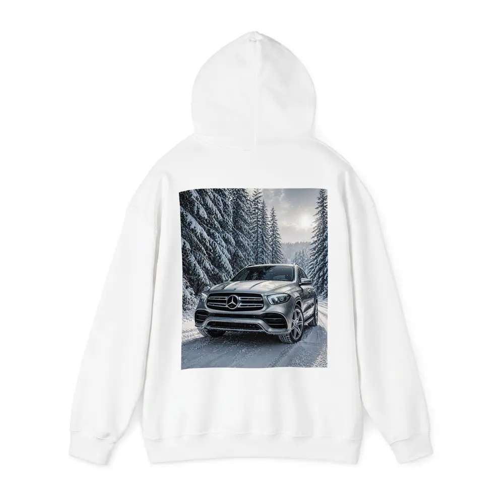 Mercedes Benz GLE SUV Snowy Forest Road – Hoodies