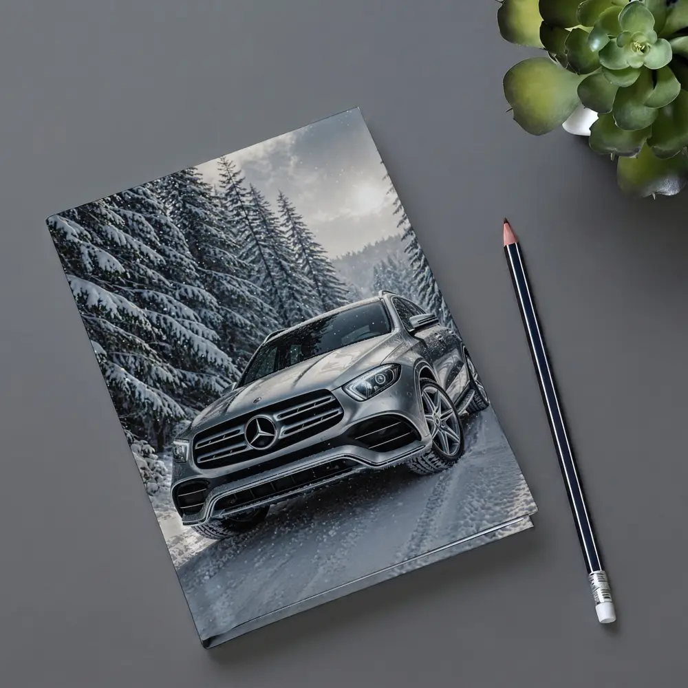 Mercedes Benz GLE SUV Snowy Forest Road – Notebooks